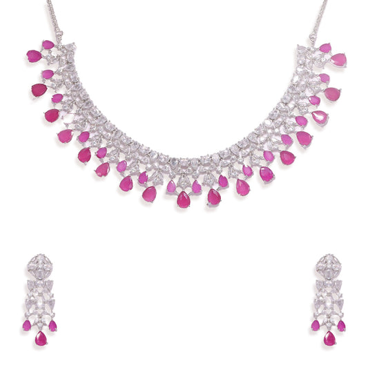 Celestial Sparkle Necklace (Pink)
