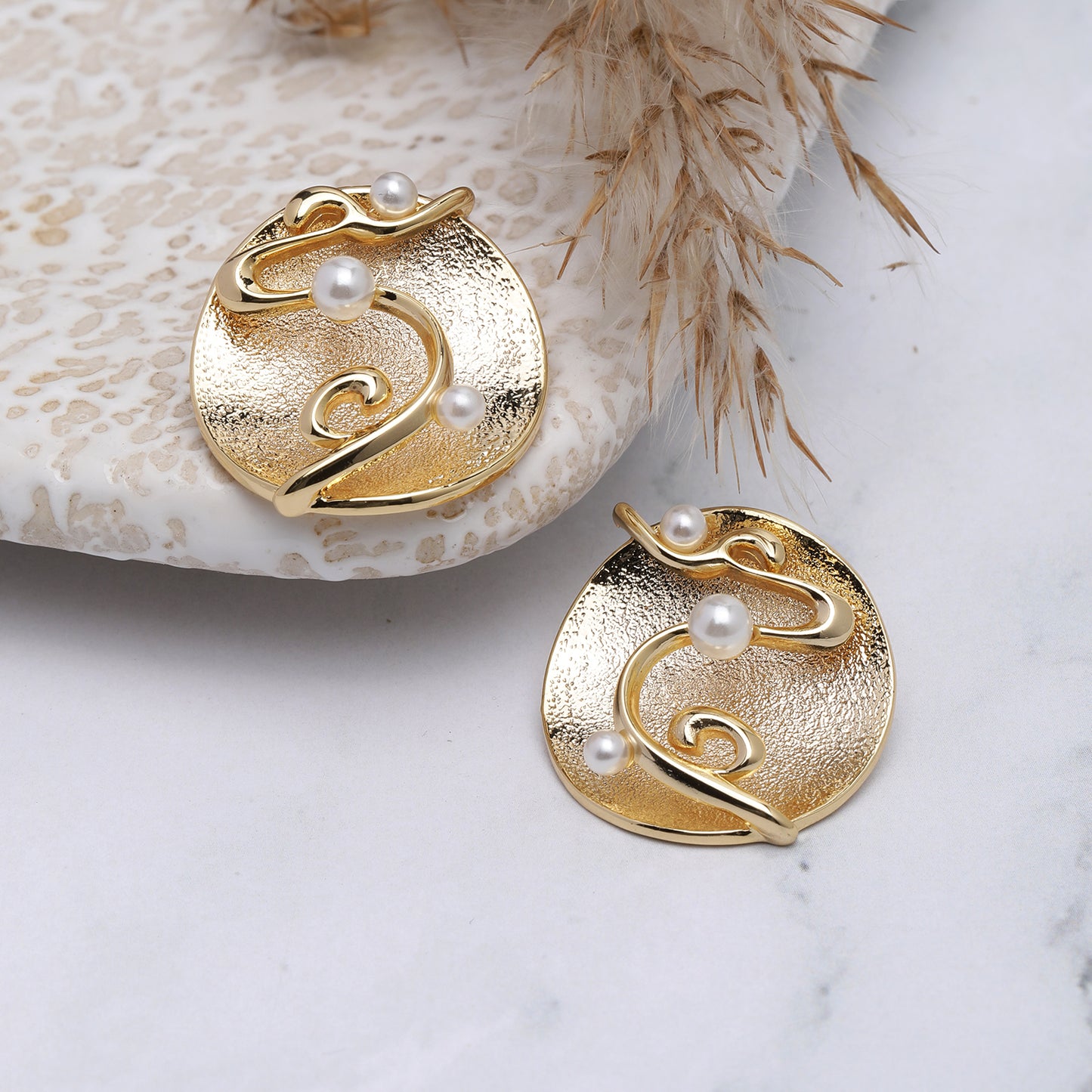Bold Bloom 18K Gold Plated Earrings