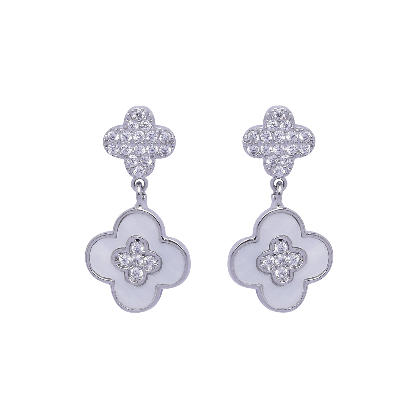 Sleek Drop Earrings (Rhodium)