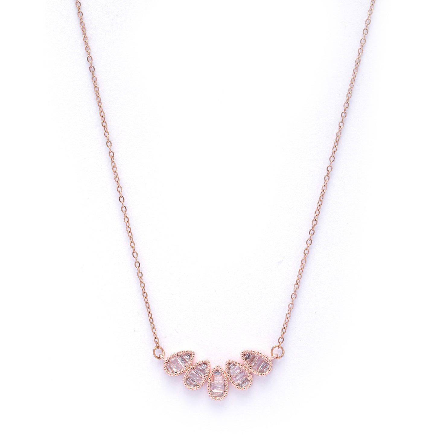 Raindrop Crystal Rose Gold Necklace