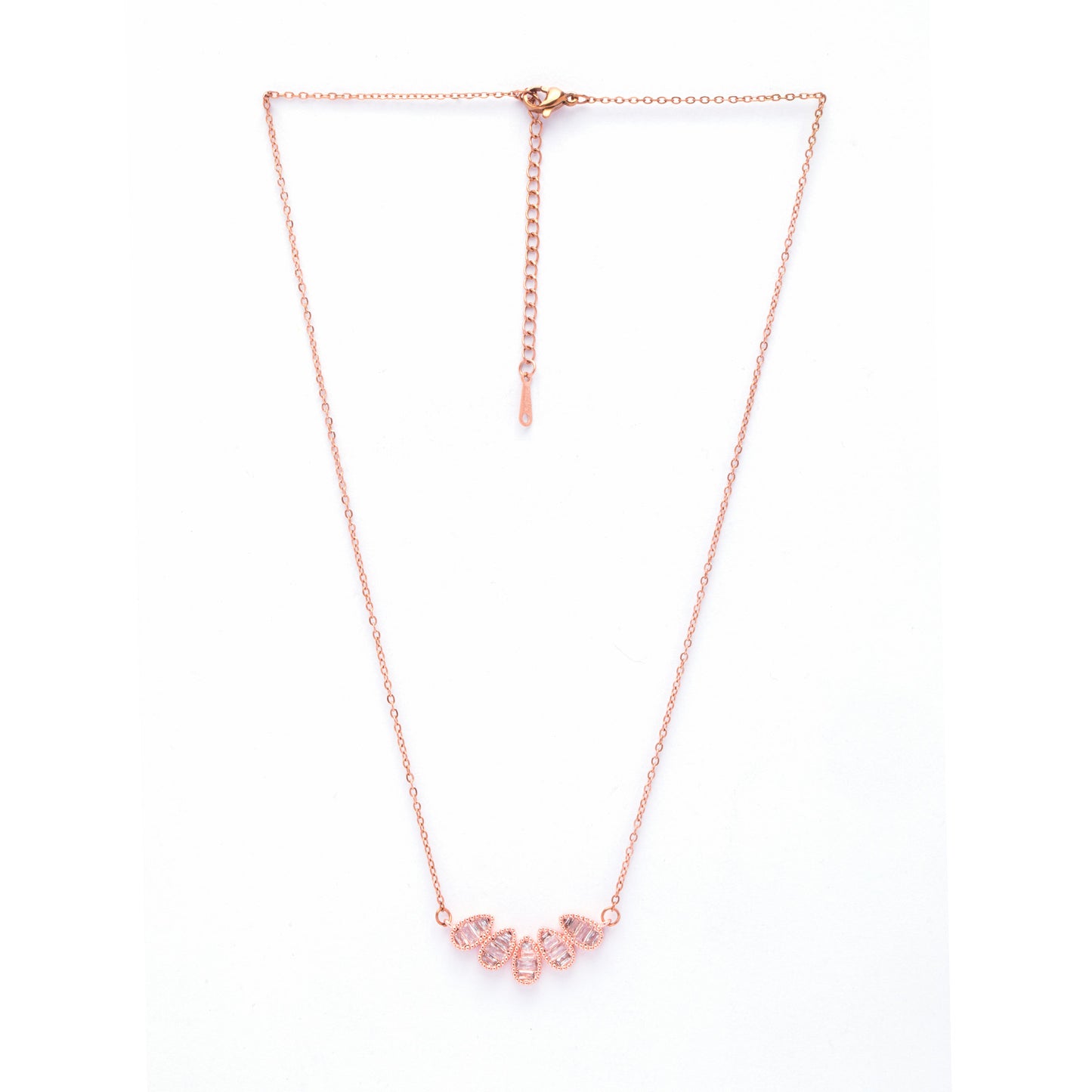 Raindrop Crystal Rose Gold Necklace