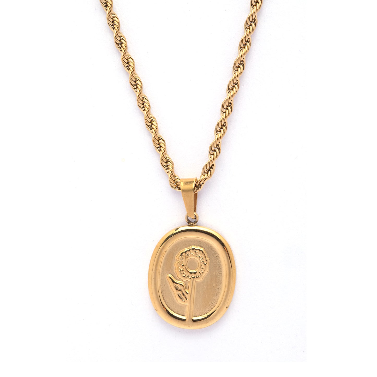 Vintage Sunflower 18k Gold-Plated Necklace