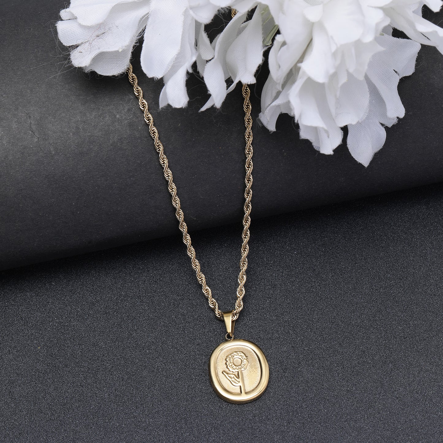 Vintage Sunflower 18k Gold-Plated Necklace