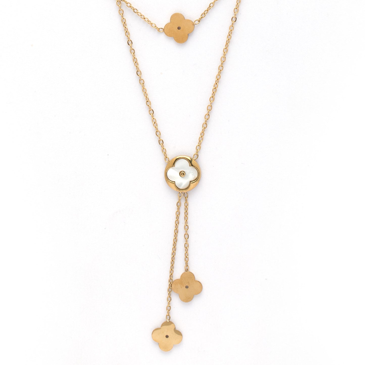 Clover & Star 18K Gold Plated Multi-Layer Necklace