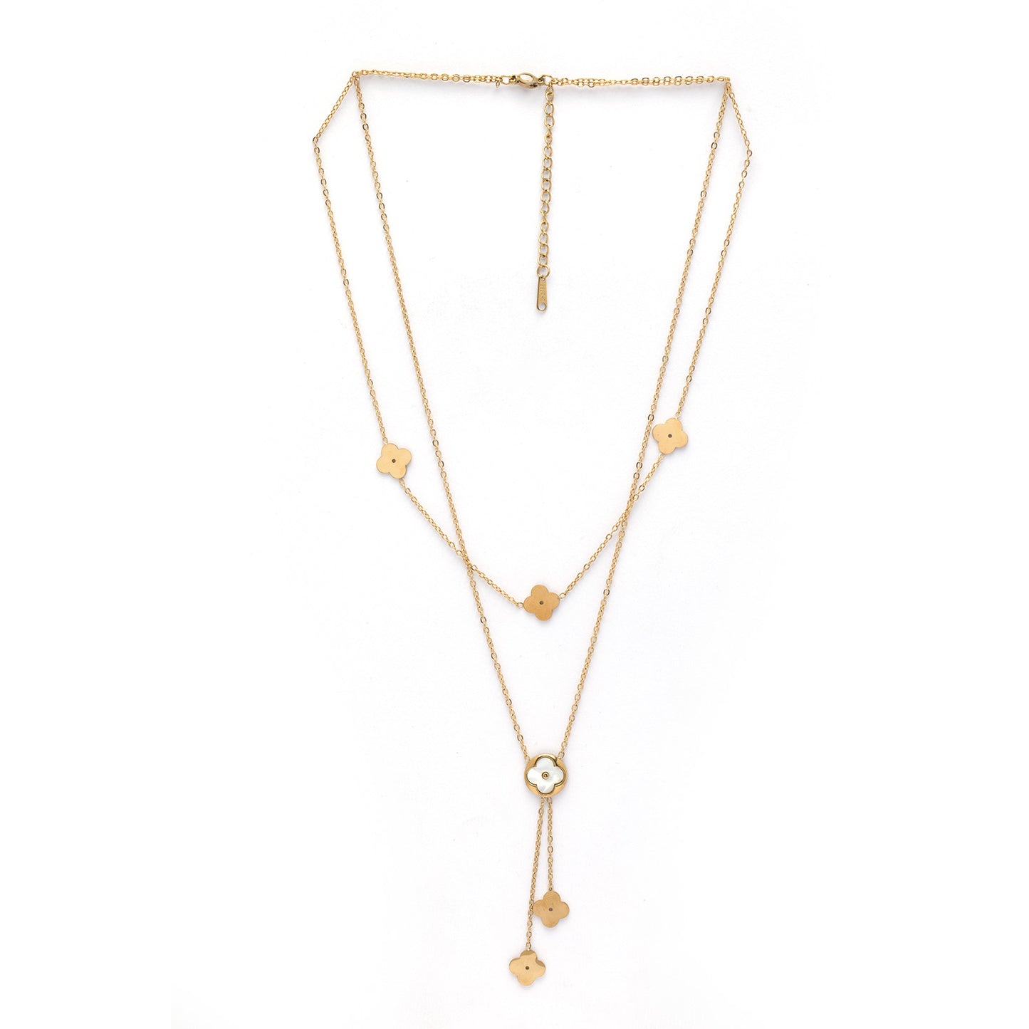 Clover & Star 18K Gold Plated Multi-Layer Necklace