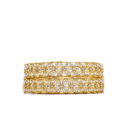 Blooming Radiance Bangles (Gold)