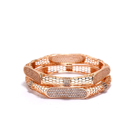 Ethereal Mesh Bangles Set (Rose Gold).