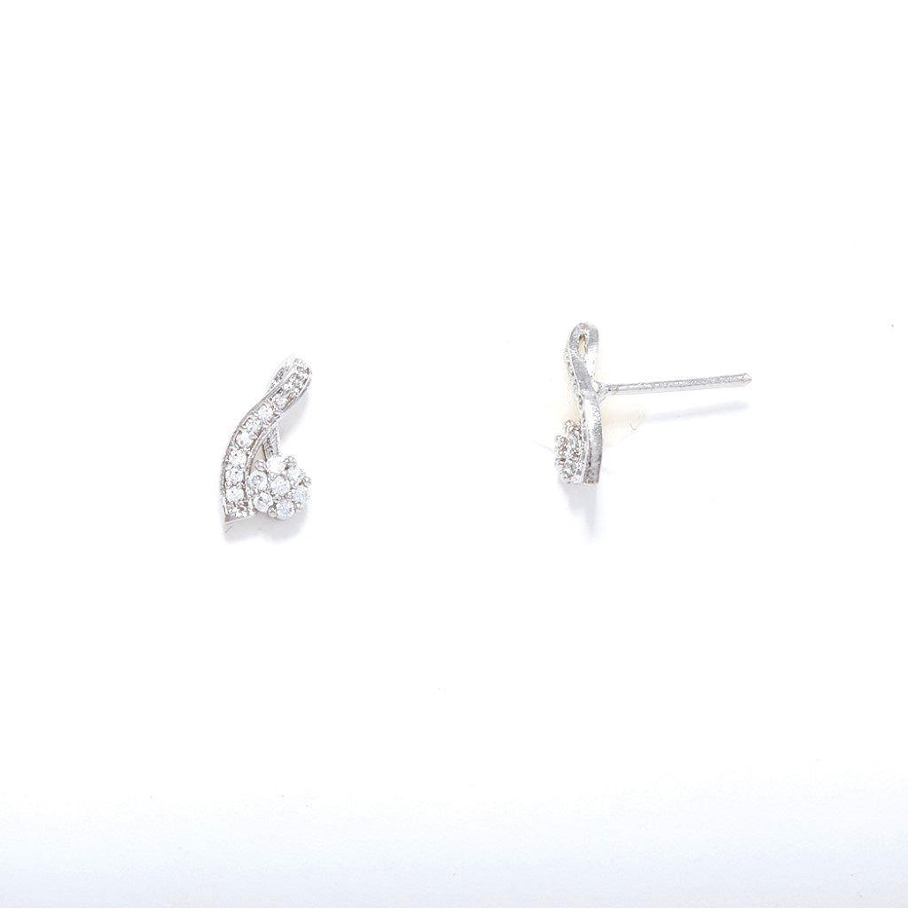 Graceful Drapery Artificial Earrings Set with Rhodium Plating.