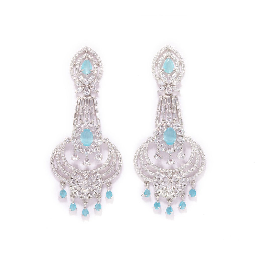 Cascade Chandelier Earrings of Blue.