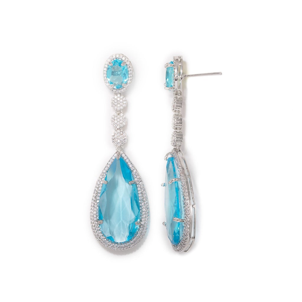 Sparkling Delight Drop Earrings (Blue)