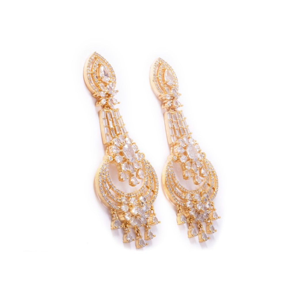 Cascade Chandelier Earrings (white)