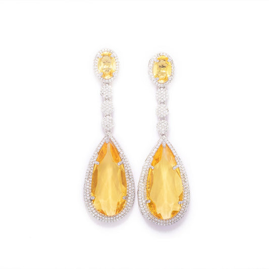 Sparkling Delight Drop Earrings (Yellow)