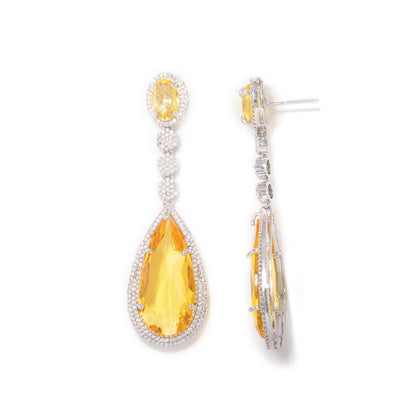 Sparkling Delight Drop Earrings (Yellow)