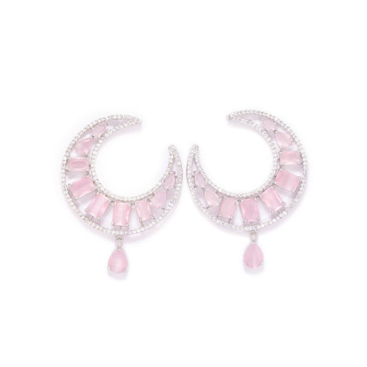 Lunar Luster Hoop Earrings (Pink)