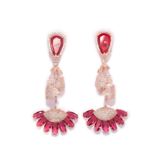 Glamour Gardenia Earrings (Red)