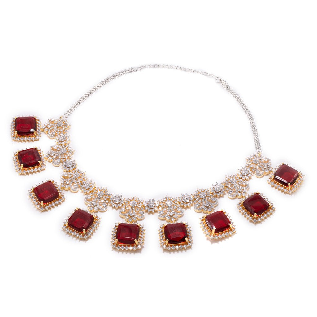 Eternal Grace Necklace Set of Red Colour.