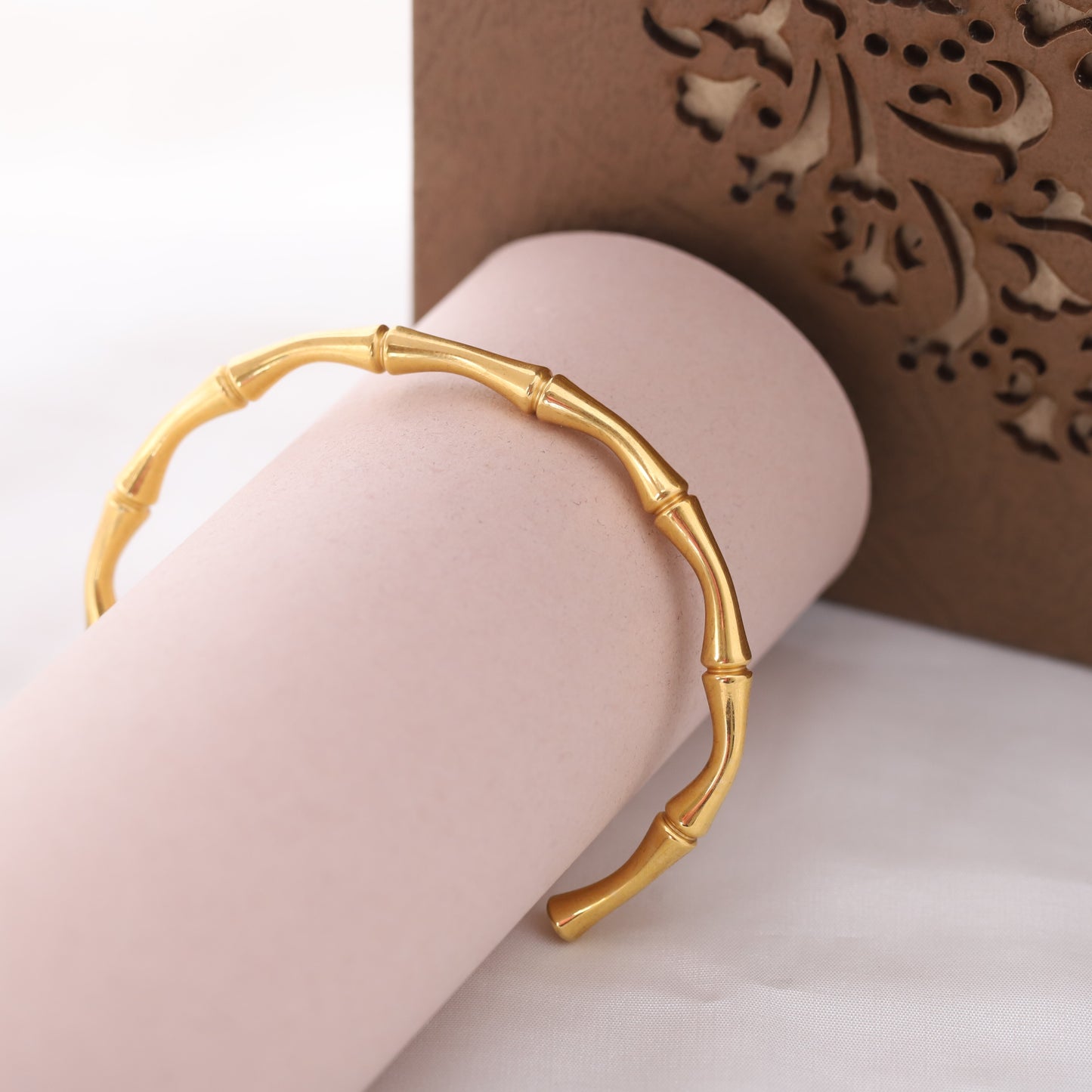 Bamboo Elegance 18K Gold PVD Bracelet