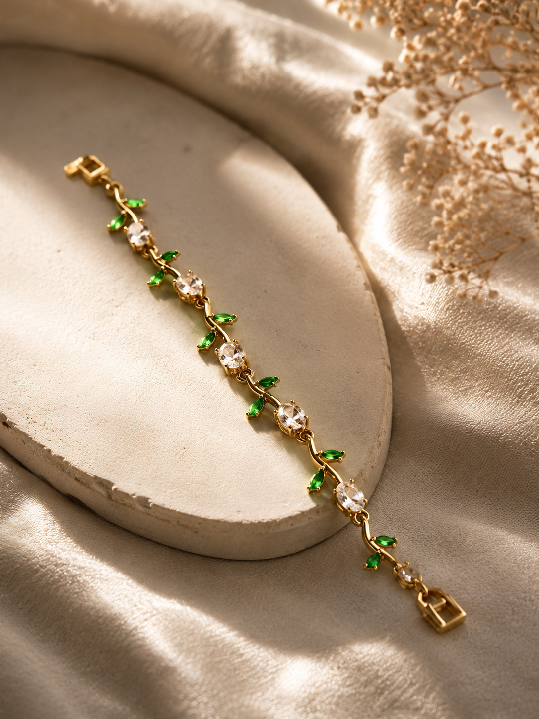 Calista Emerald Bloom Bracelet