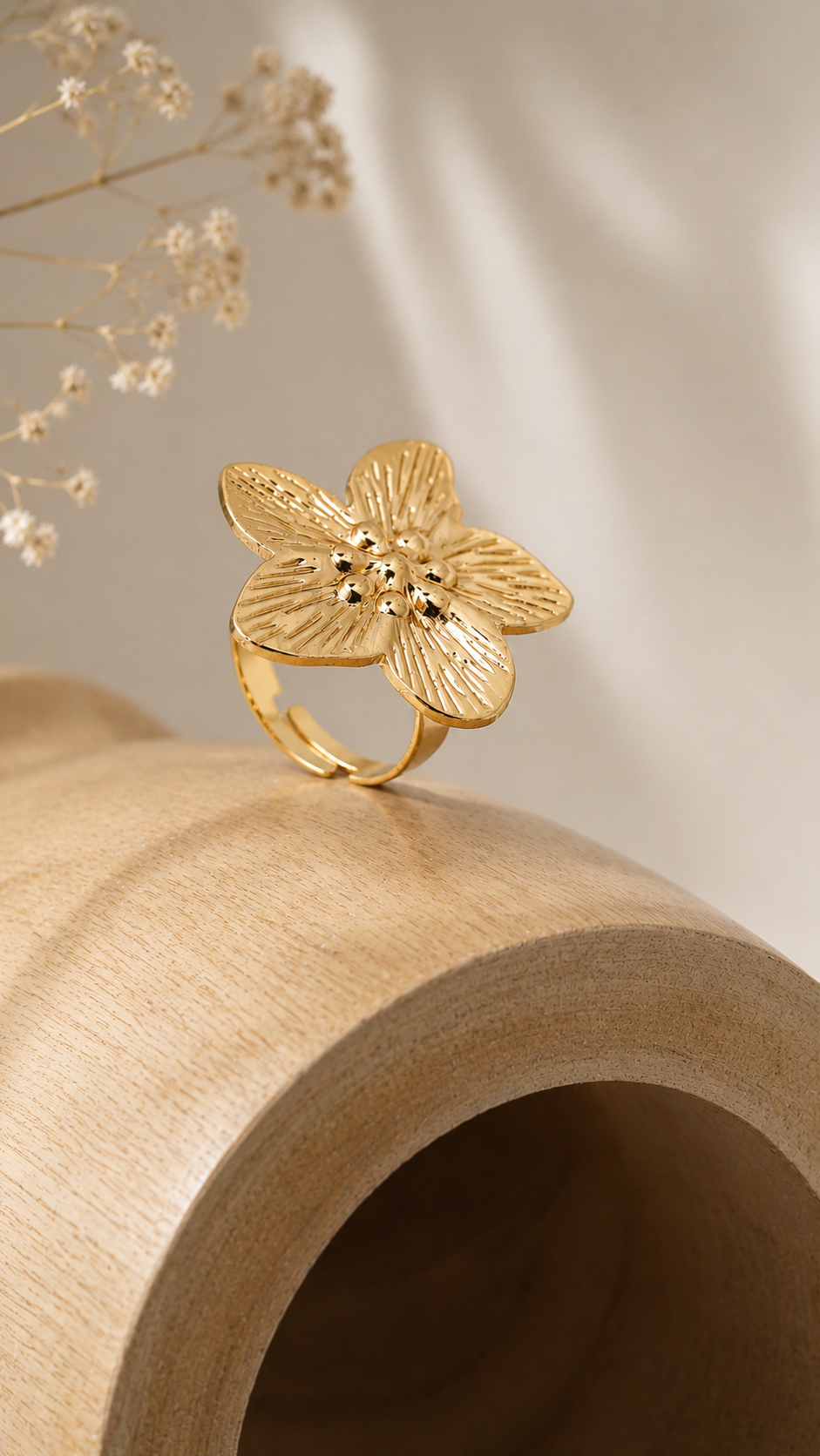 Calista Golden Blossom Ring