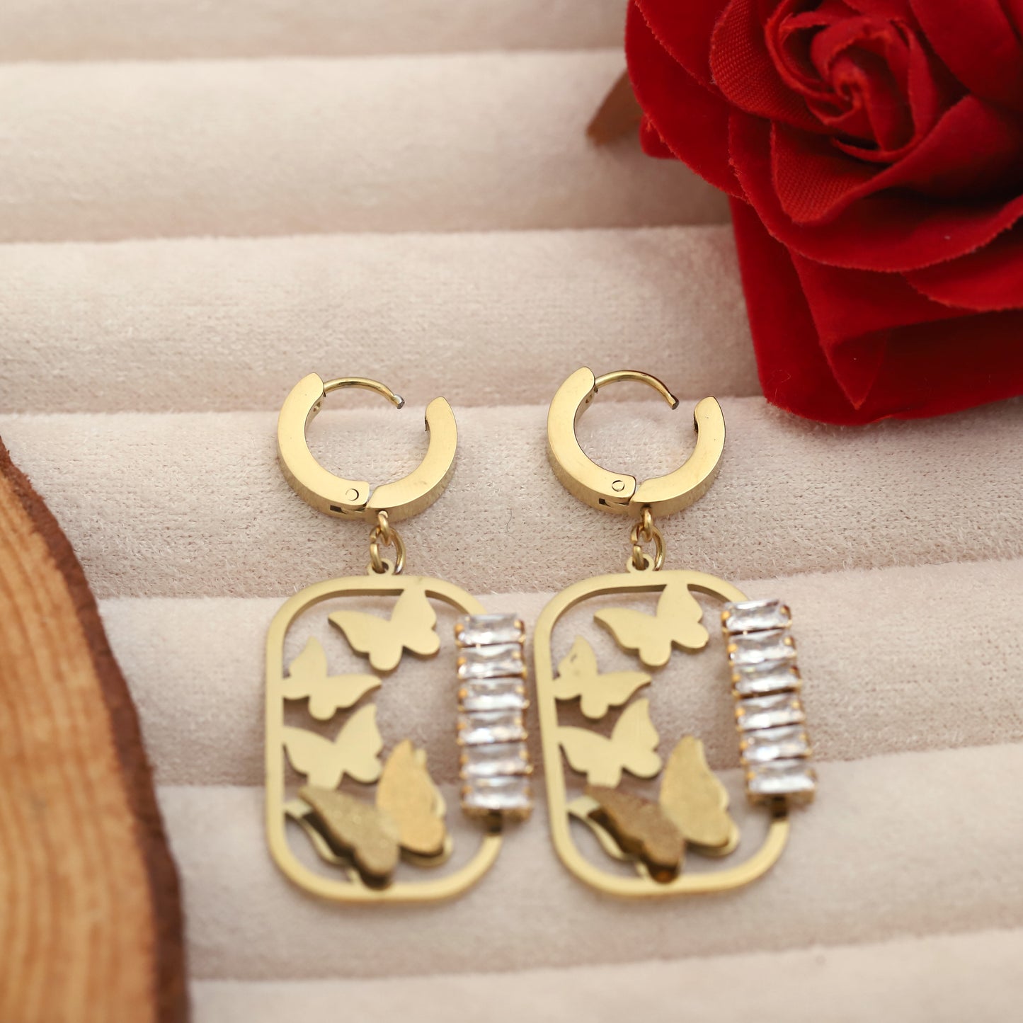 Butterfly Glimmer 22K Gold PVD Earrings