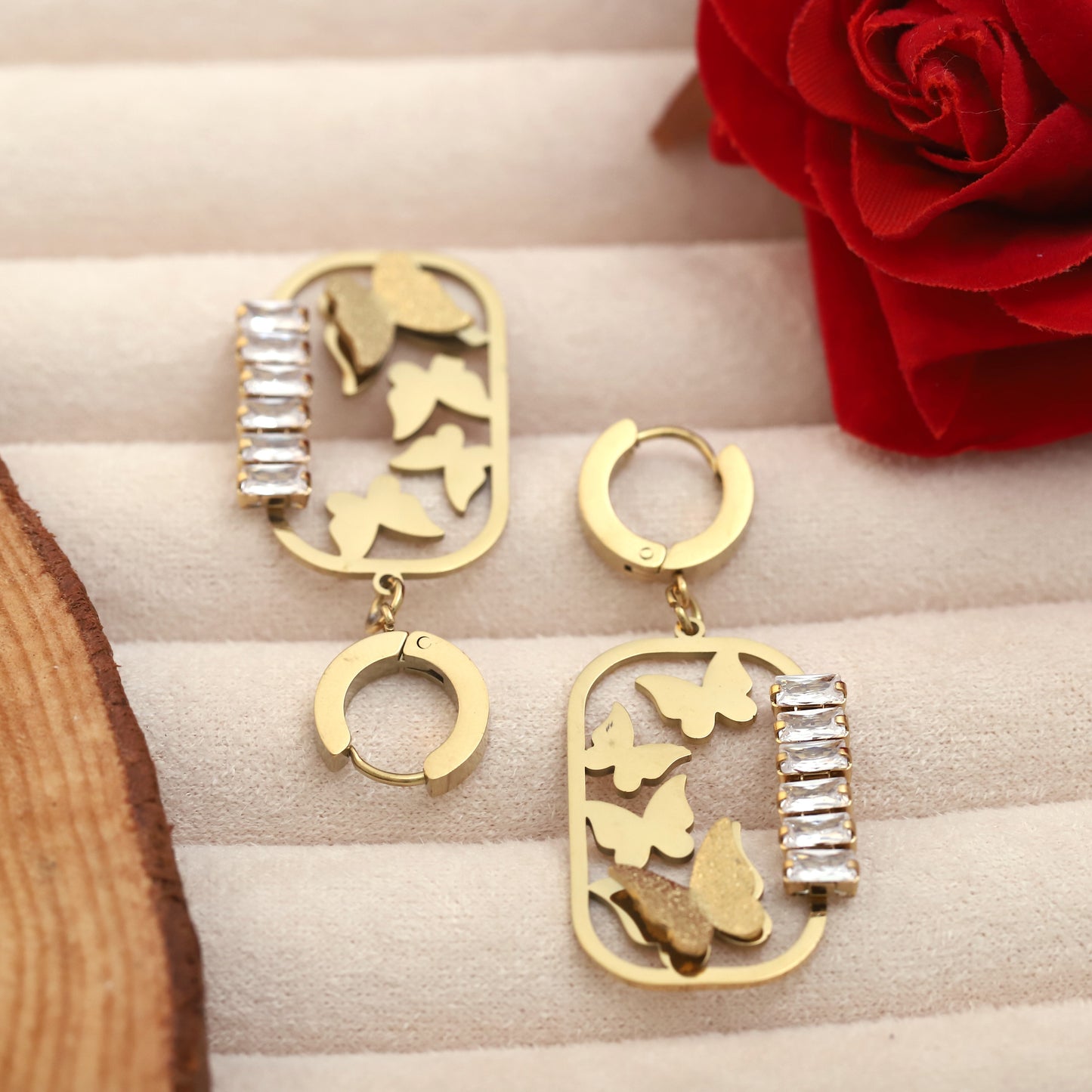 Butterfly Glimmer 22K Gold PVD Earrings