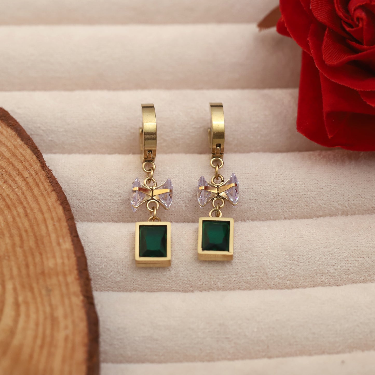 Crystal Wink 22K Gold PVD Earrings