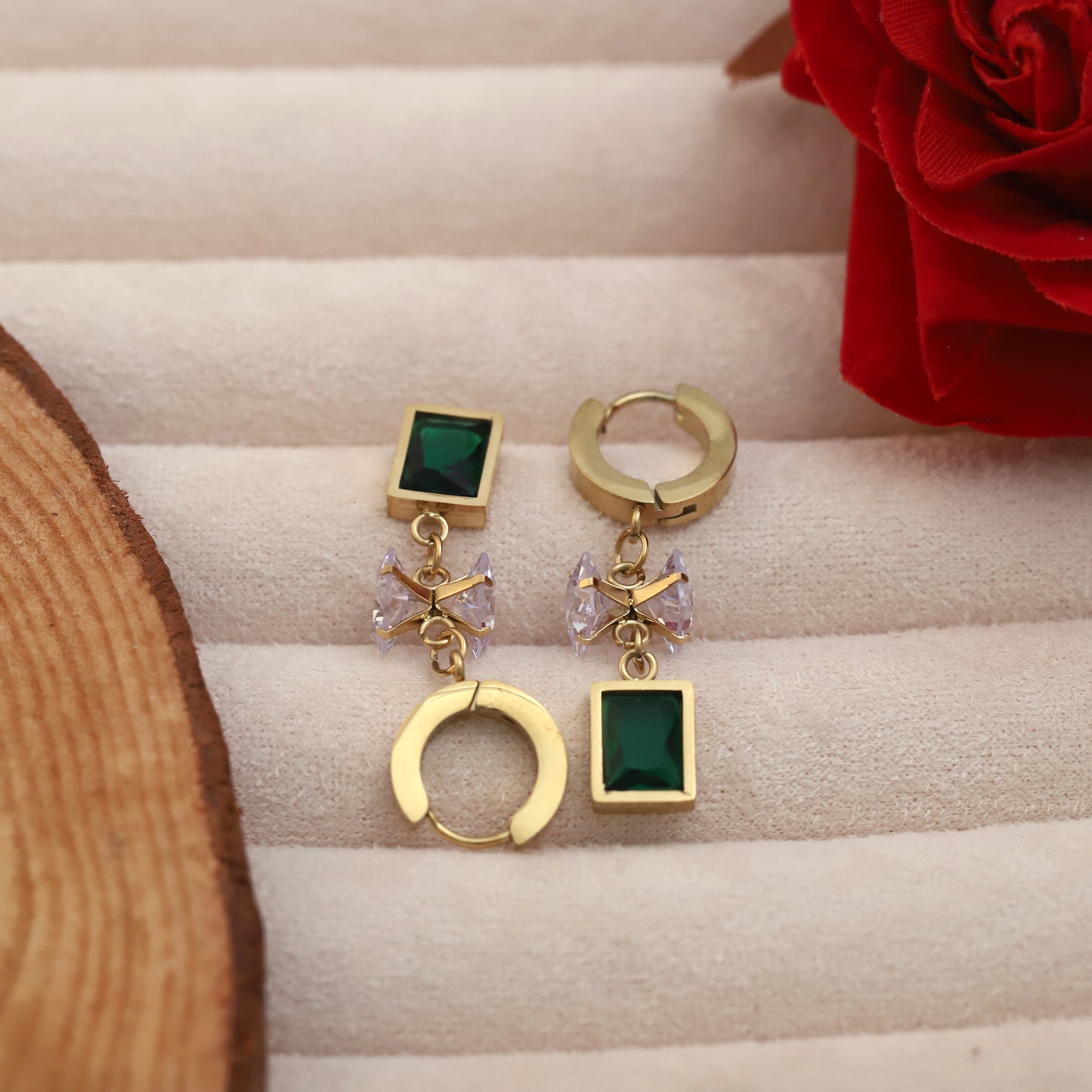 Crystal Wink 22K Gold PVD Earrings