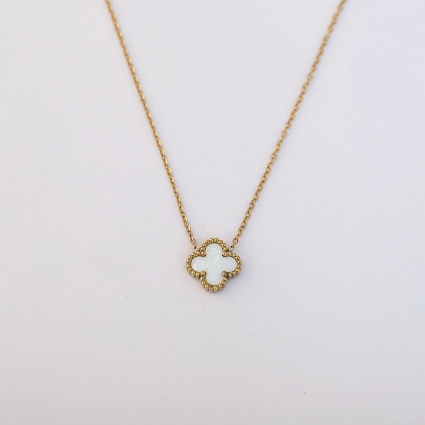 White Clover 18K Gold PVD Pendant