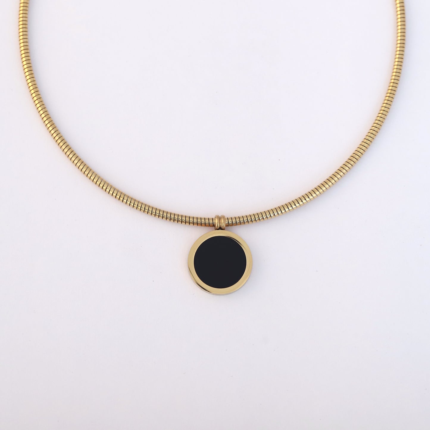 Reversible Enamel 18K Gold PVD Collar Necklace