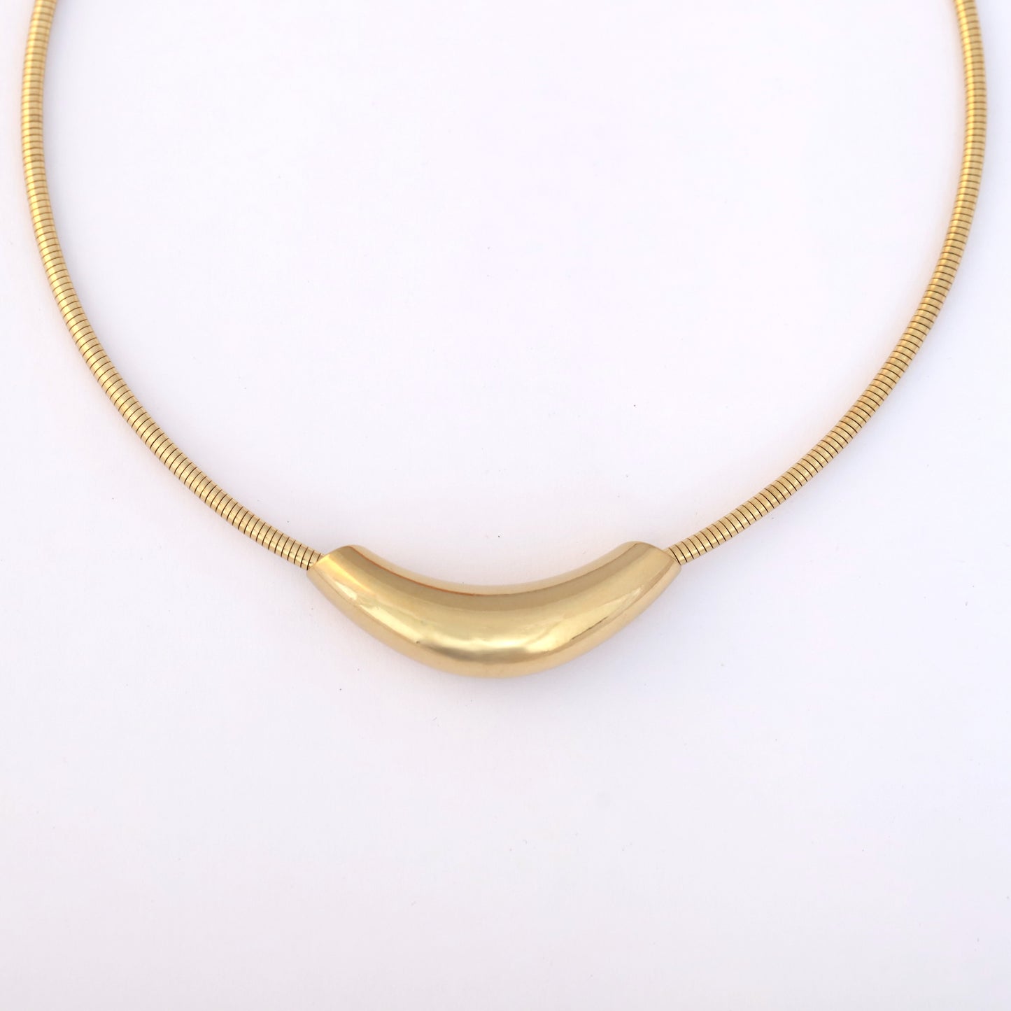 Modern Curved Bar 18K Gold PVD Collar Necklace