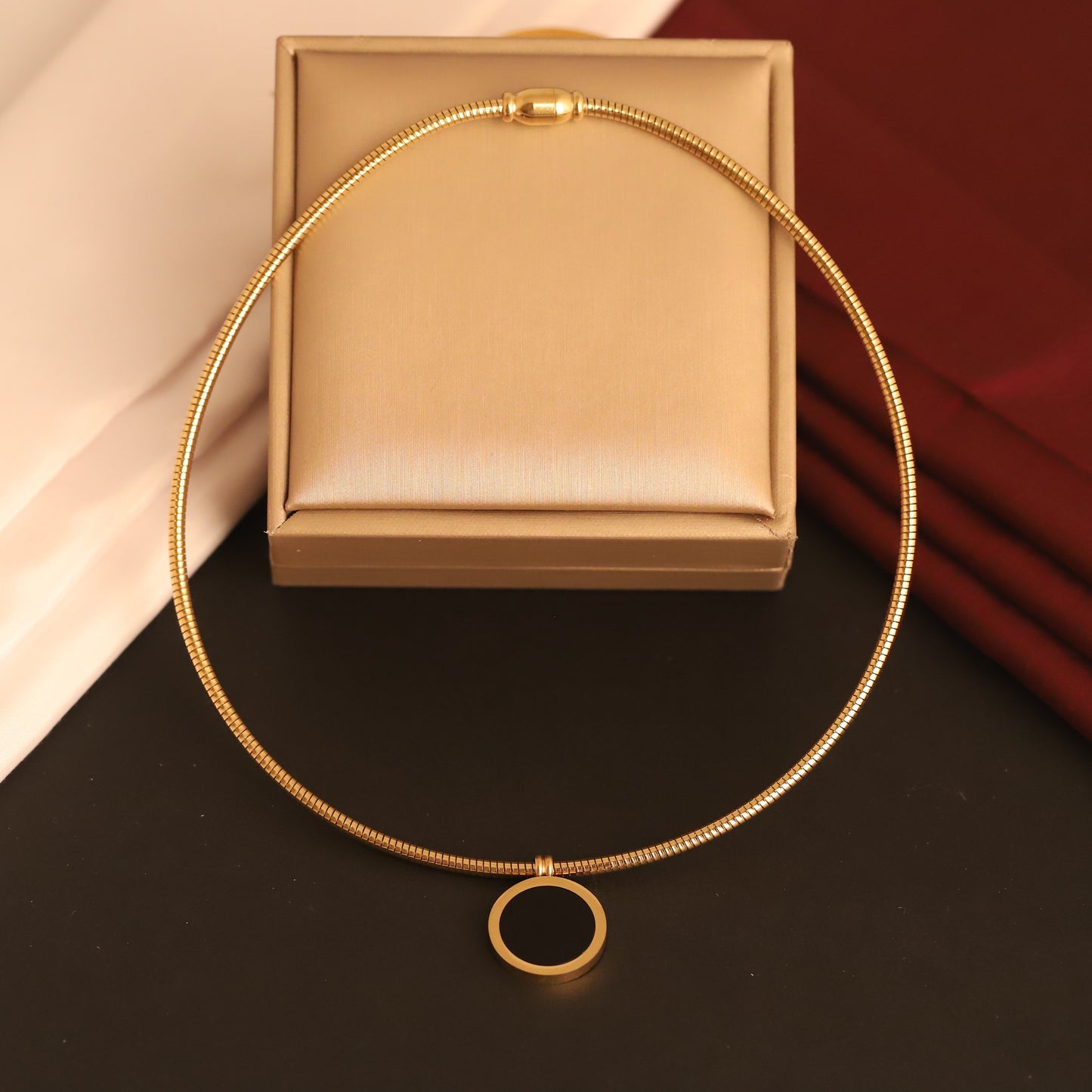 Reversible Enamel 18K Gold PVD Collar Necklace