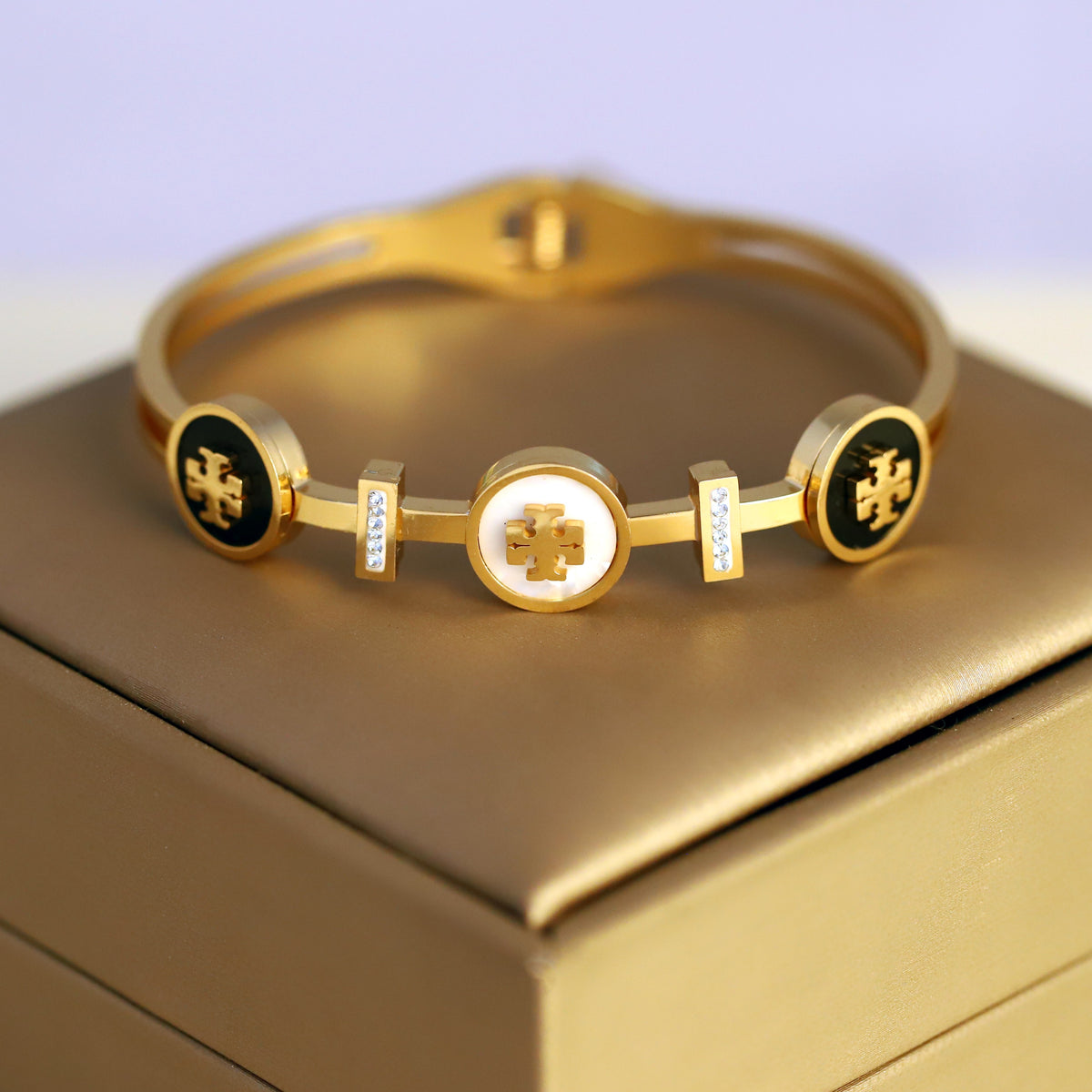Trinity Luxe Gold-Plated Enamel Charm Bracelet