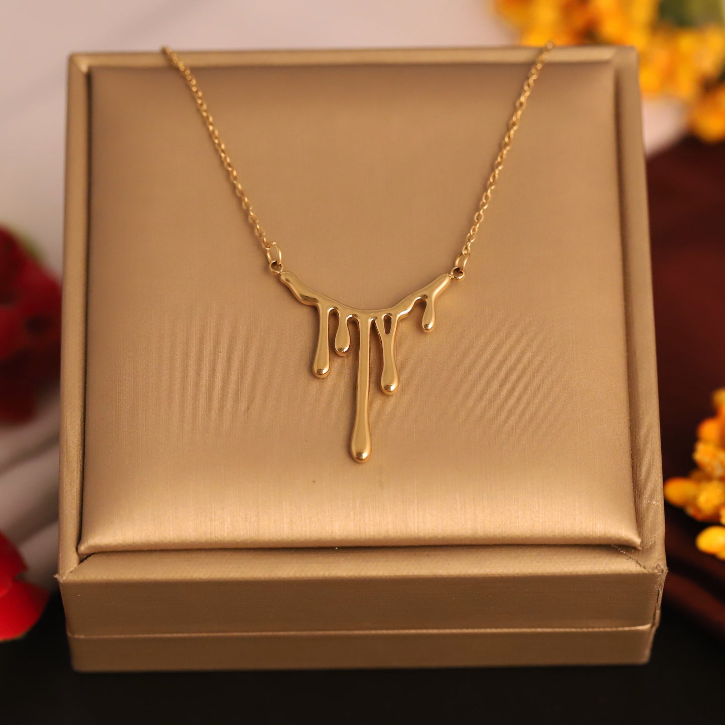 Gold Drip Statement 18K Gold PVD Necklace