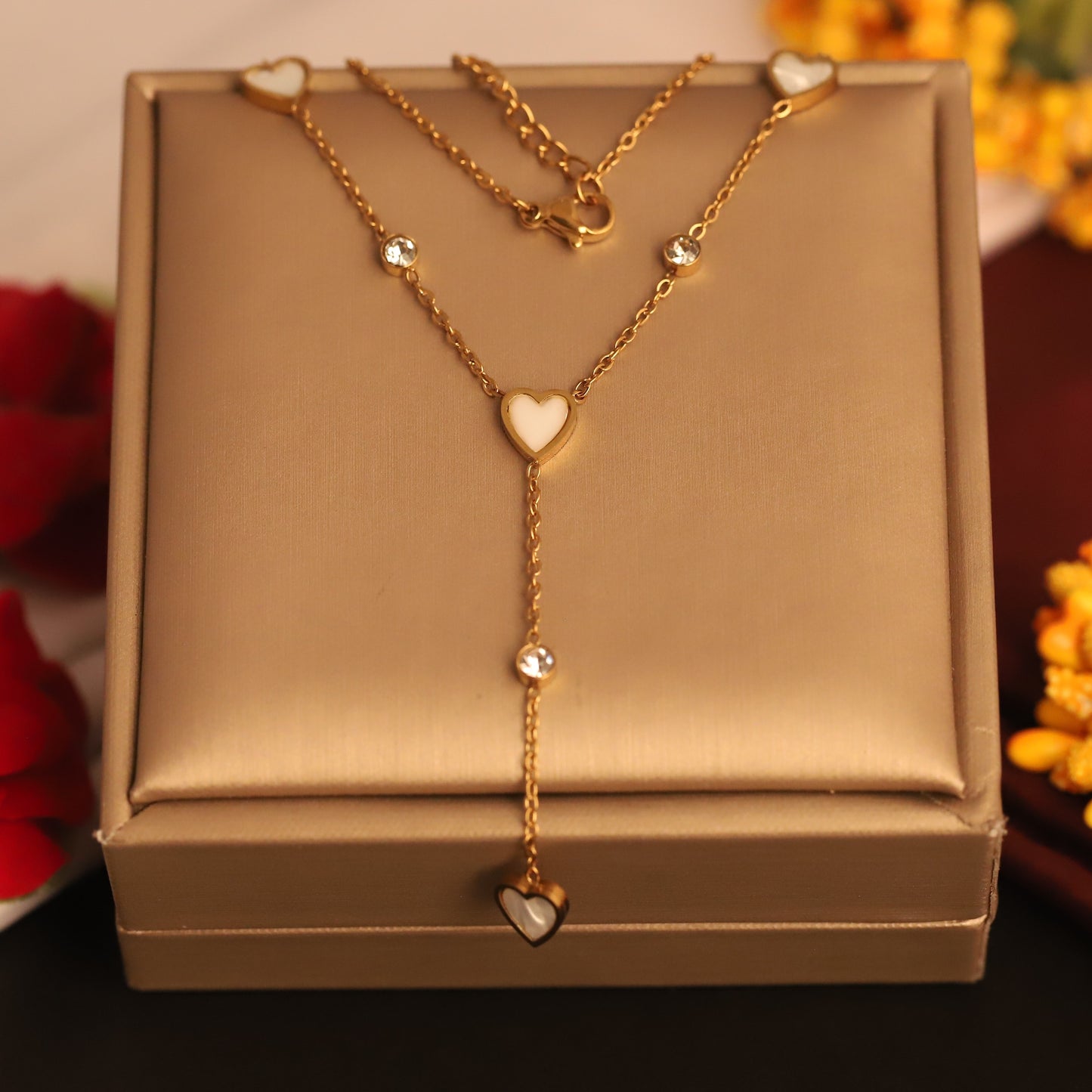 Heart Drop 18K Gold PVD Necklace