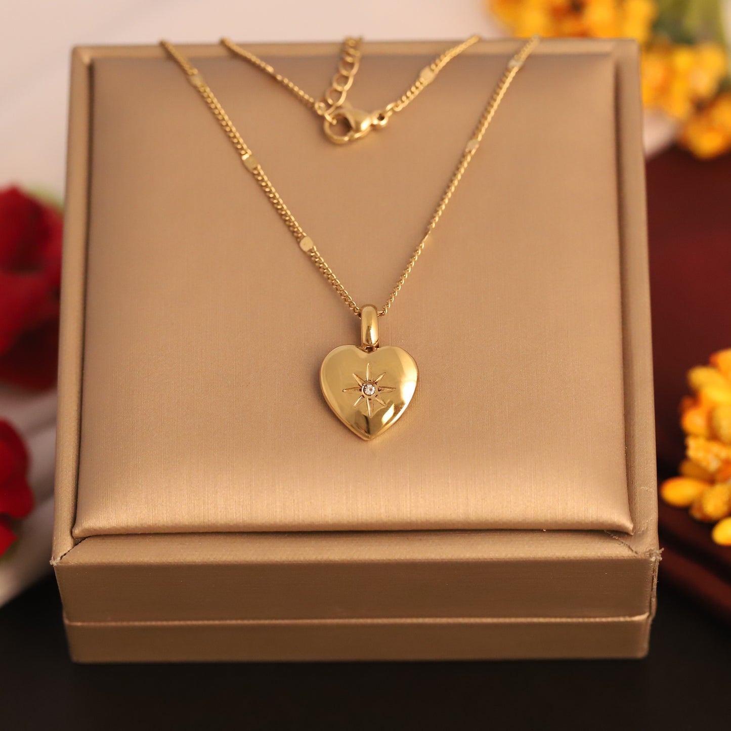 Aura Heart 18K Gold PVD Necklace
