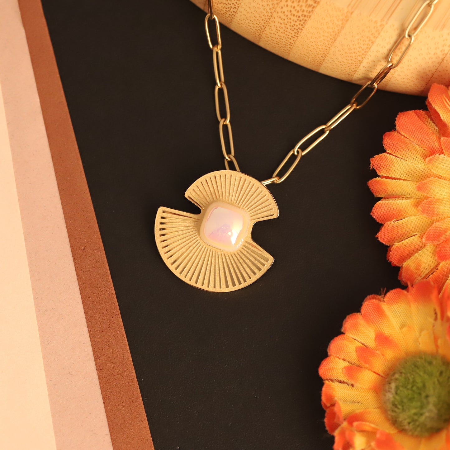 Art Deco Radiance 18K Gold PVD Necklace