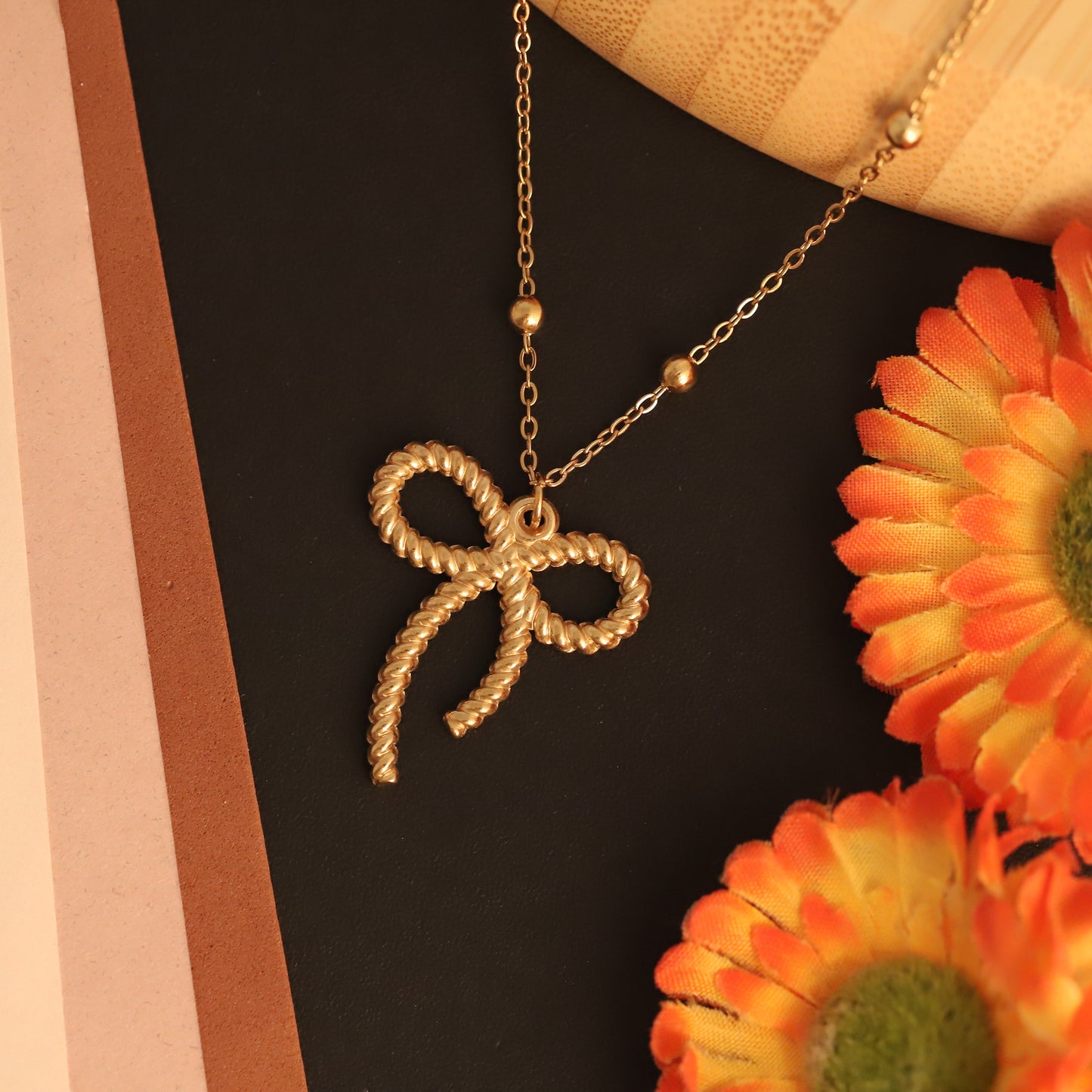 Belle Bow 18K Gold PVD Necklace