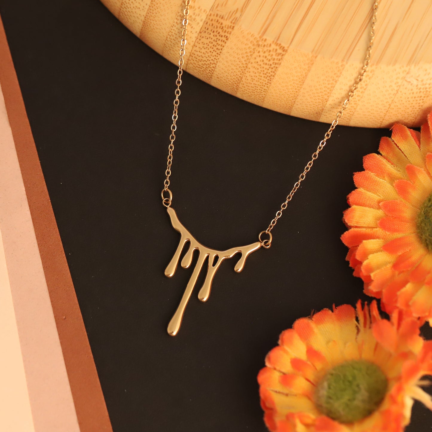 Gold Drip Statement 18K Gold PVD Necklace