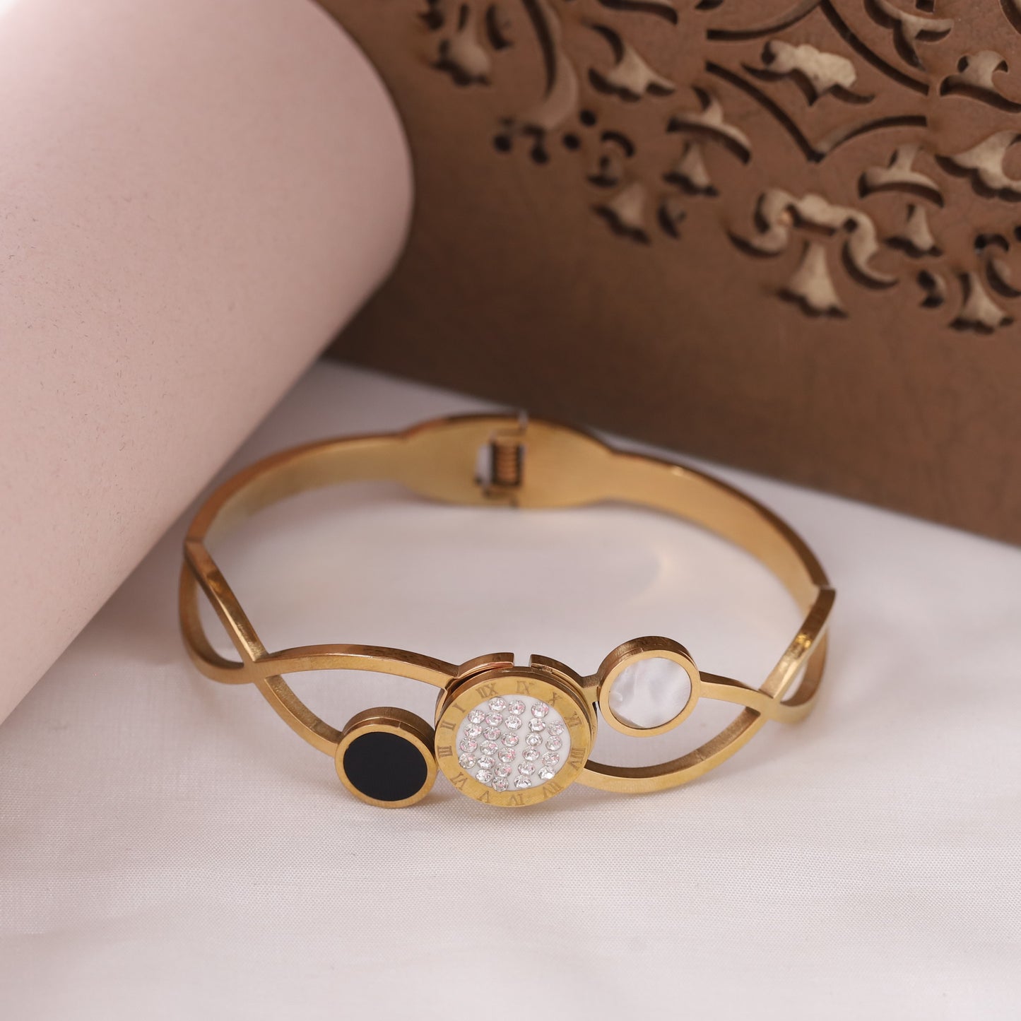 Roman Elegance 18K Gold PVD Bracelet