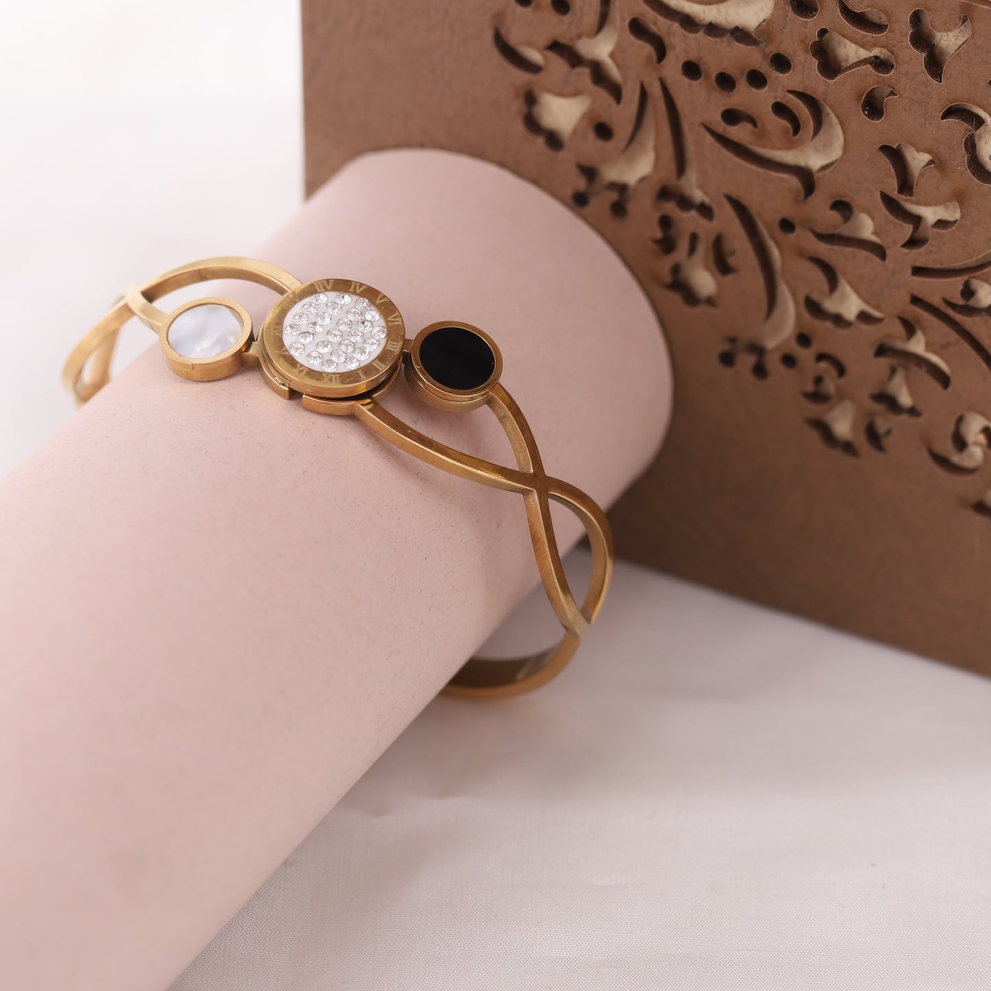 Roman Elegance 18K Gold PVD Bracelet