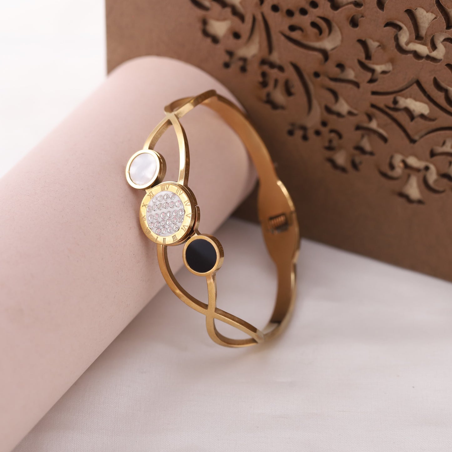Roman Elegance 18K Gold PVD Bracelet