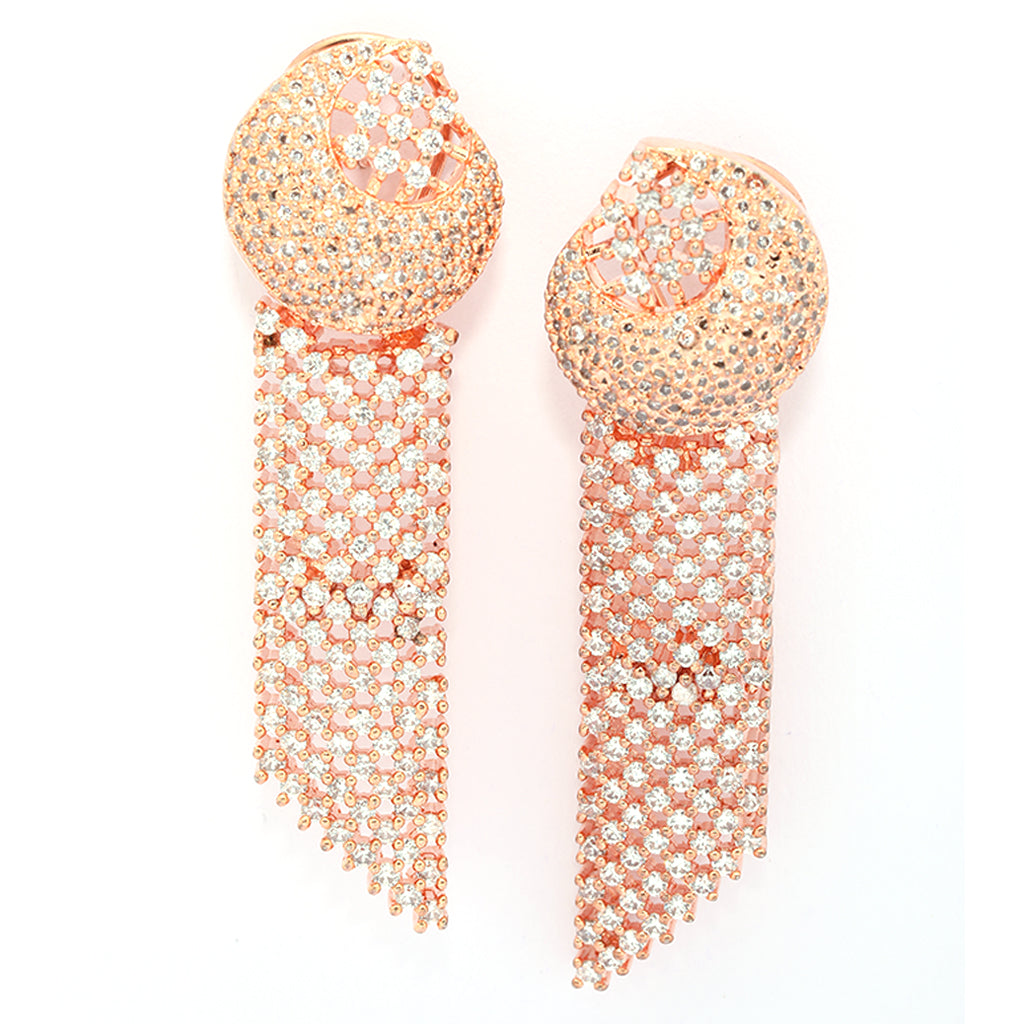 Shimmering Knot Ensemble Rose Gold Earrings.