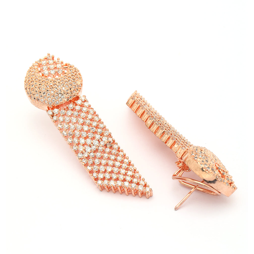 Shimmering Knot Ensemble Rose Gold Earrings.