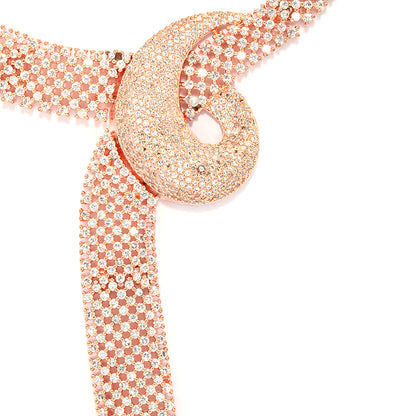 Shimmering Knot Ensemble Rose Gold Earrings.