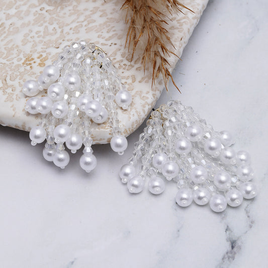 Glamour Drop Pearls Earrings