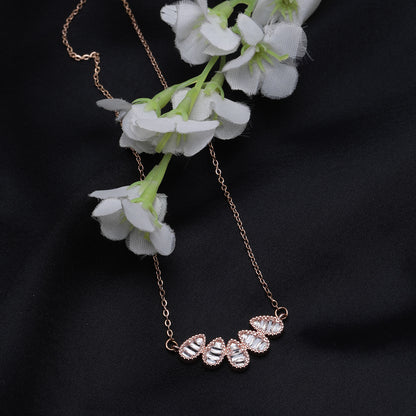 Raindrop Crystal Rose Gold Necklace