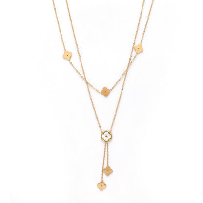 Clover & Star 18K Gold Plated Multi-Layer Necklace
