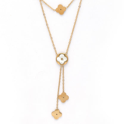 Clover & Star 18K Gold Plated Multi-Layer Necklace