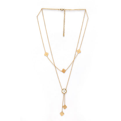 Clover & Star 18K Gold Plated Multi-Layer Necklace