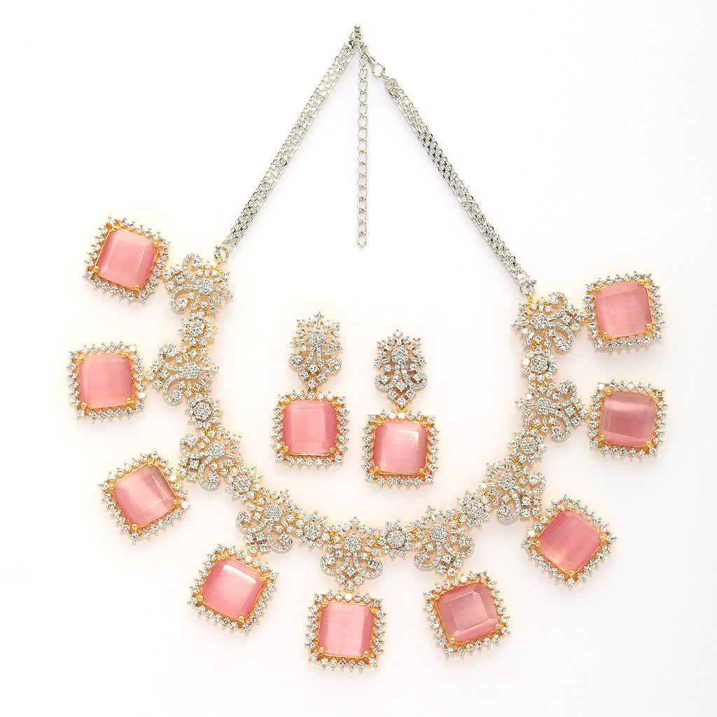 Eternal Grace Necklace Set of Pink Colour.